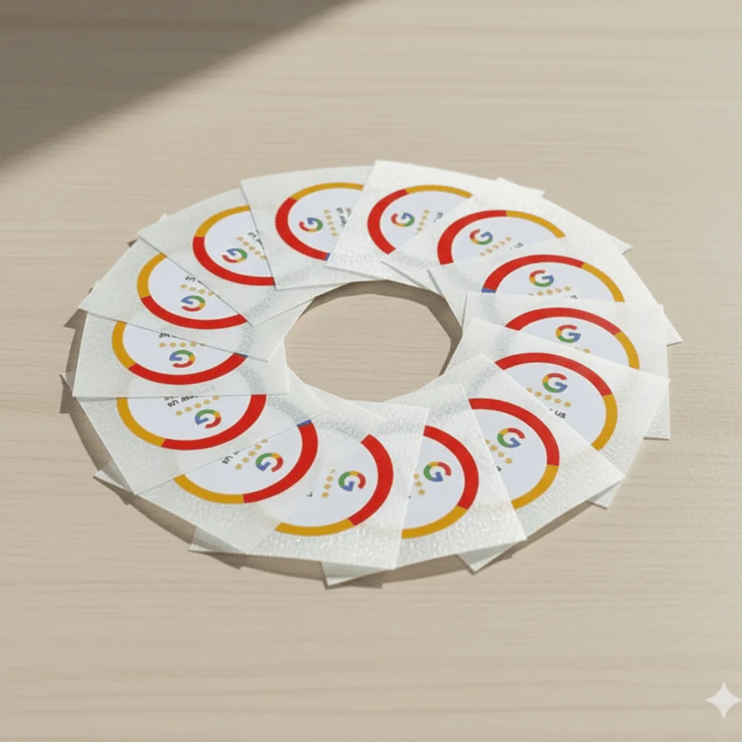 Google Review Stickers with NFC — Google Review NFC sticker — tap to leave a review
