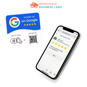 NFC & QR Google Review Plaque - Whit and Blue